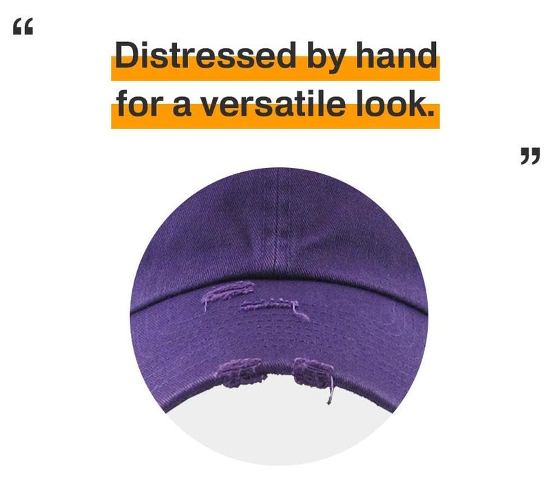 KBETHOS KBE-VINTAGE PUR Vintage Washed Cotton Baseball Cap, Purple - Image 5